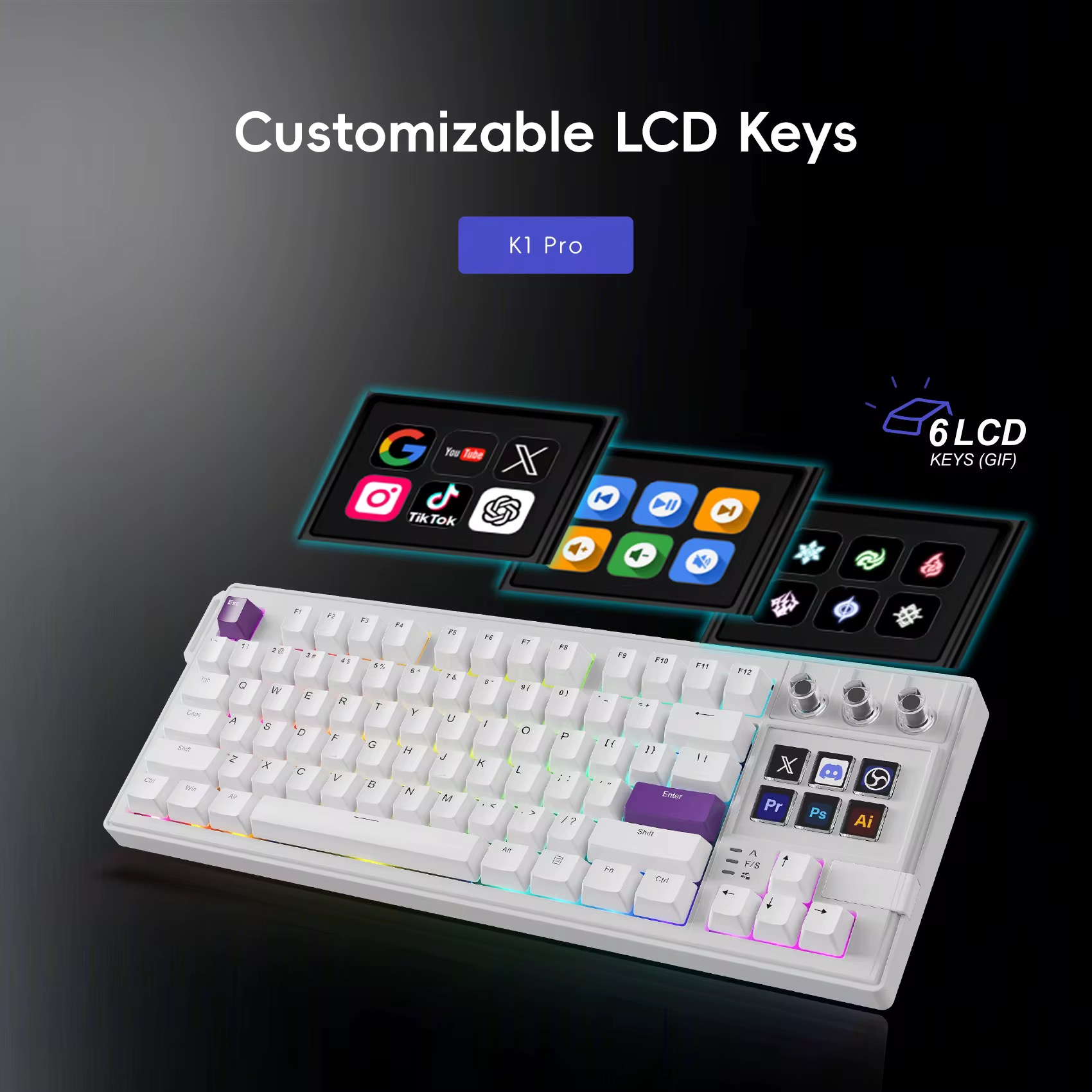 ALMAW K1 Pro customizable LCD keys