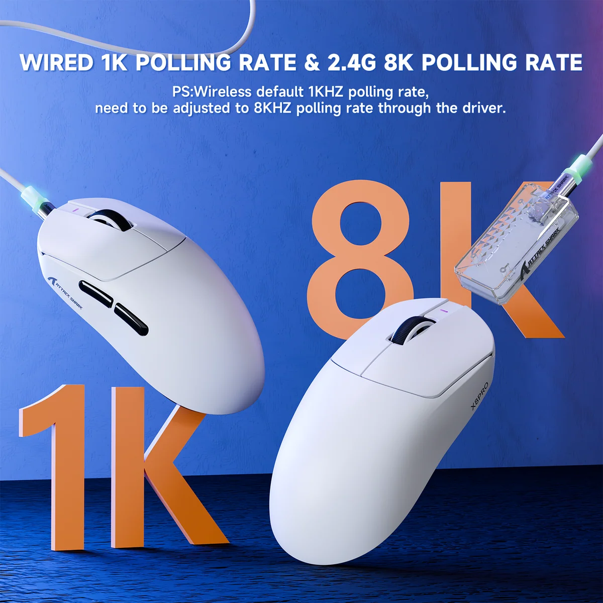 ATTACK SHARK X8 PRO polling rate